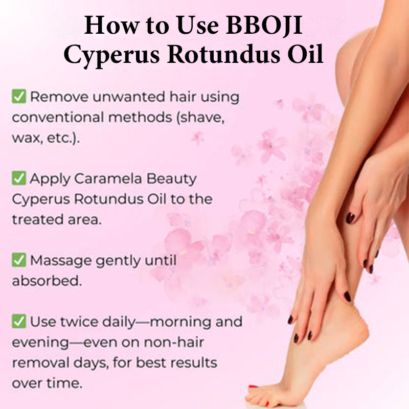 BBOJI Cyperus Rotundus Oil for Natural Hair Reduction - 60ml/2oz
