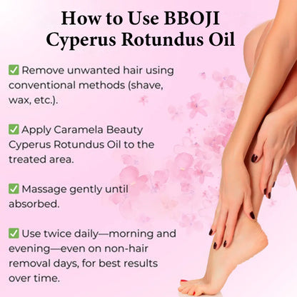 BBOJI Cyperus Rotundus Oil for Natural Hair Reduction - 60ml/2oz