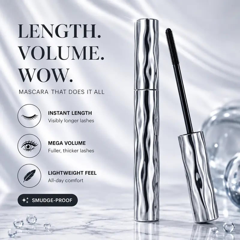 🎁BUY 1 GET 1 FREE🎁Volumizing Lengthening Smudge—Proof Mascara with Nourishing Formula