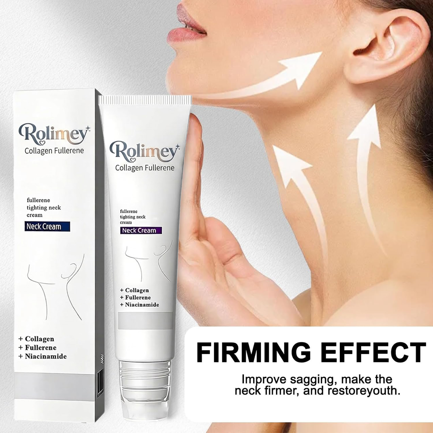🎁💫(Made in USA)- Rolimey® Collagen Fullerene Cream, Rolimey Collagen Cream with Collagen Peptides, 2026 New Tighten & Lift Cream for Crepey Skin, Wrinkles and Tightening for Skin Types