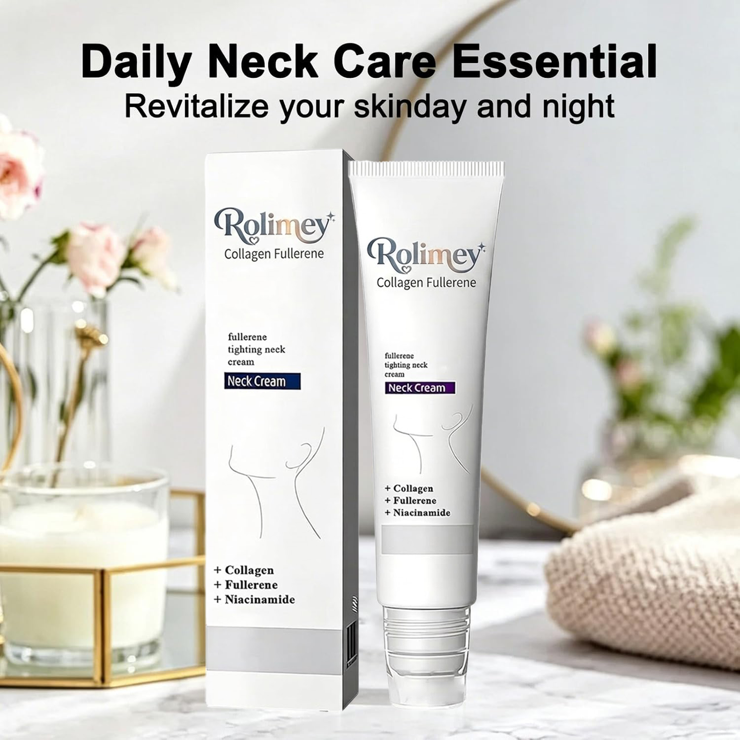 🎁💫(Made in USA)- Rolimey® Collagen Fullerene Cream, Rolimey Collagen Cream with Collagen Peptides, 2026 New Tighten & Lift Cream for Crepey Skin, Wrinkles and Tightening for Skin Types