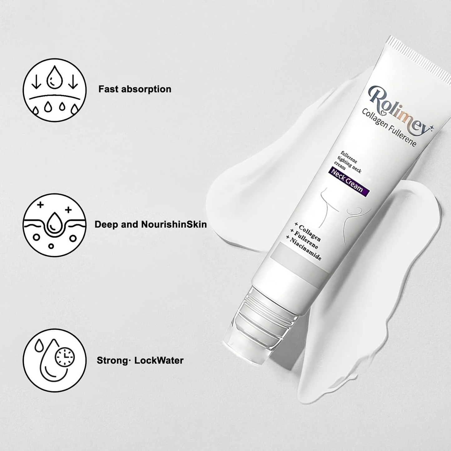 🎁💫(Made in USA)- Rolimey® Collagen Fullerene Cream, Rolimey Collagen Cream with Collagen Peptides, 2026 New Tighten & Lift Cream for Crepey Skin, Wrinkles and Tightening for Skin Types