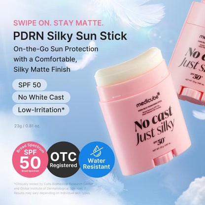 PDRN Silky Sunscreen Stick | SPF 50 Airy & Pore-Blurring Finish | 0.81 oz.