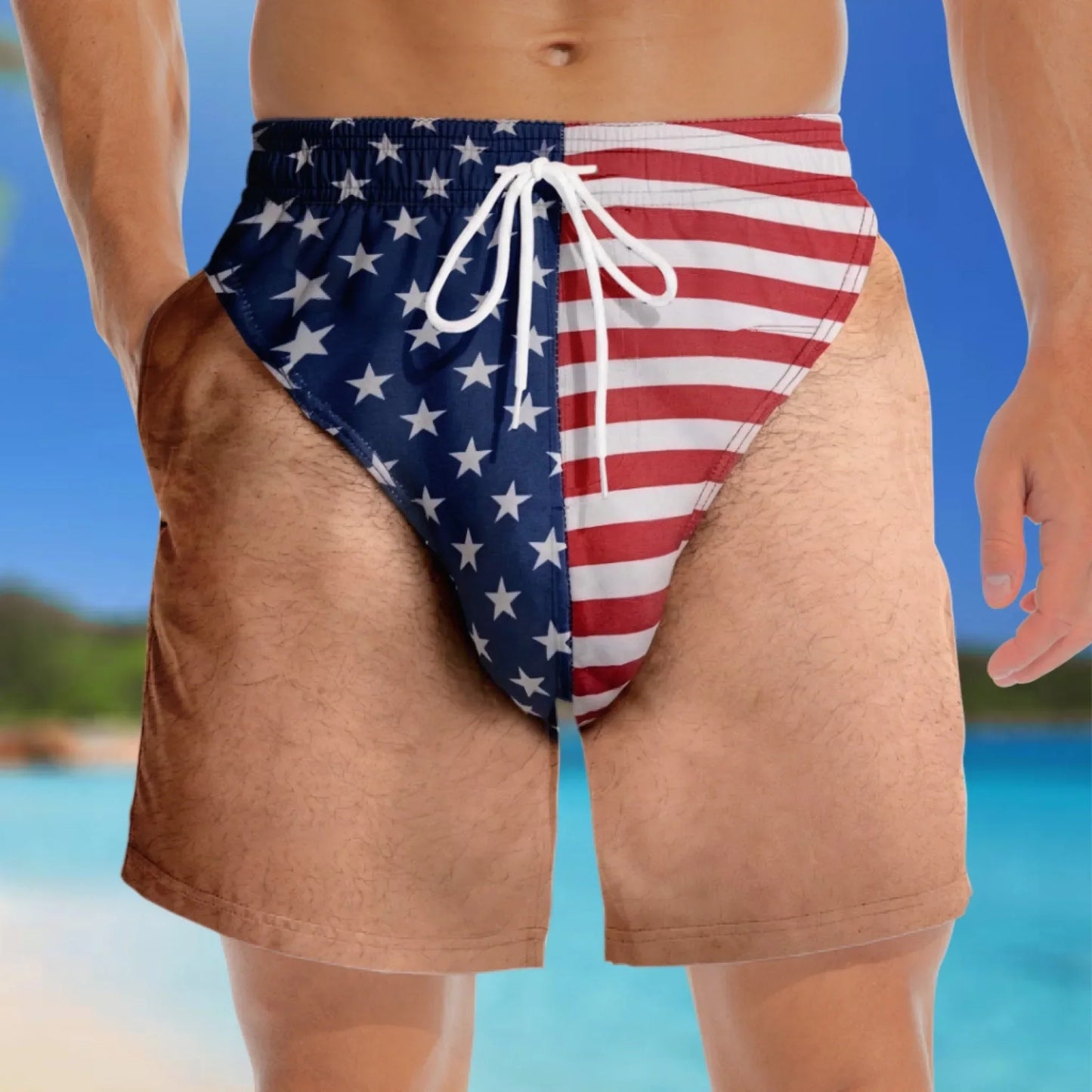 🔥2026 New American Fun & Personalized Patriotic Men's Swim Trunks – Freedom & Leisure 😂