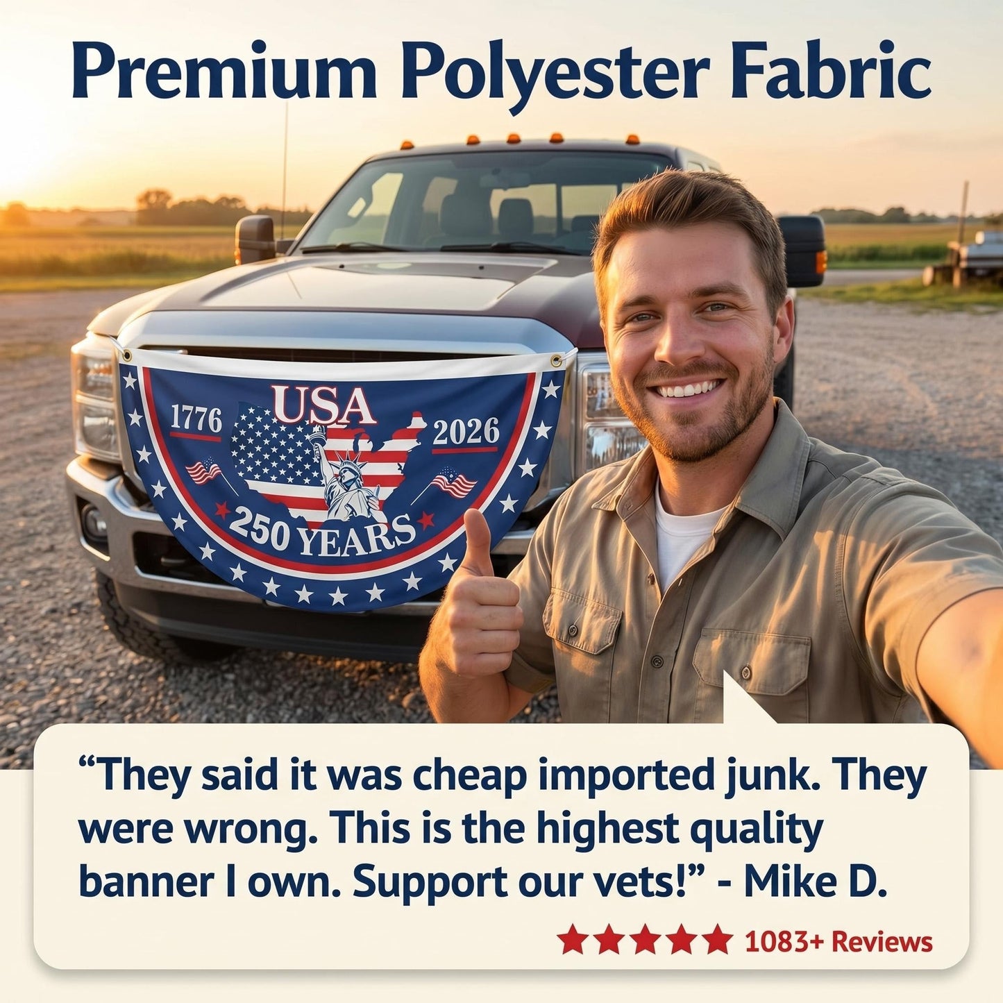 The 1776-2026 Legacy Banner: 100% Veteran-Handcrafted 250th Anniversary Heritage Flag-2