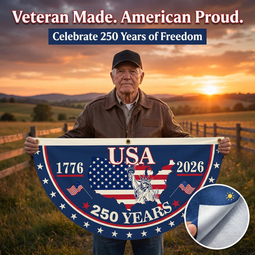 The 1776-2026 Legacy Banner: 100% Veteran-Handcrafted 250th Anniversary Heritage Flag-2