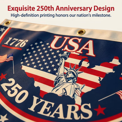 The 1776-2026 Legacy Banner: 100% Veteran-Handcrafted 250th Anniversary Heritage Flag-2