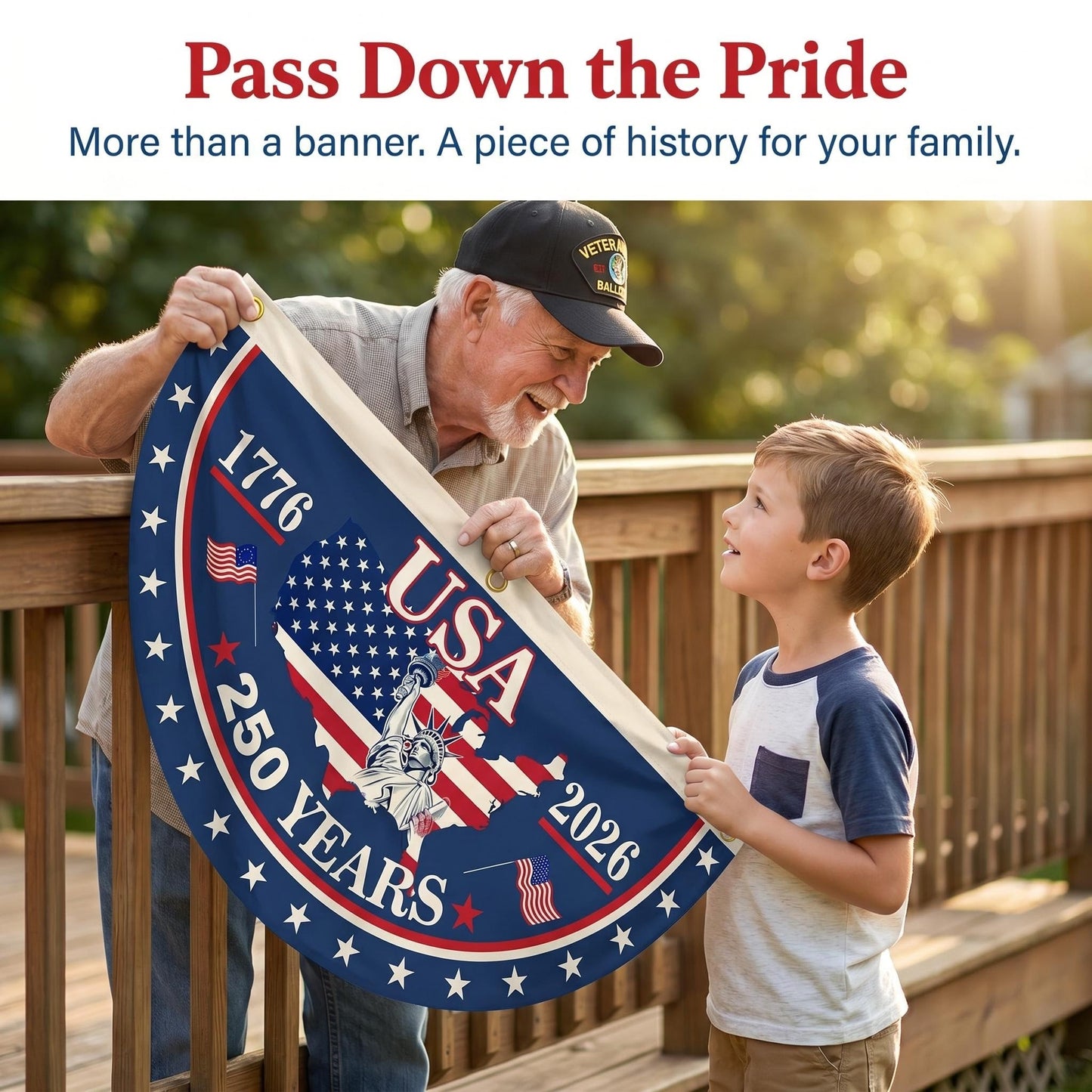 The 1776-2026 Legacy Banner: 100% Veteran-Handcrafted 250th Anniversary Heritage Flag-2