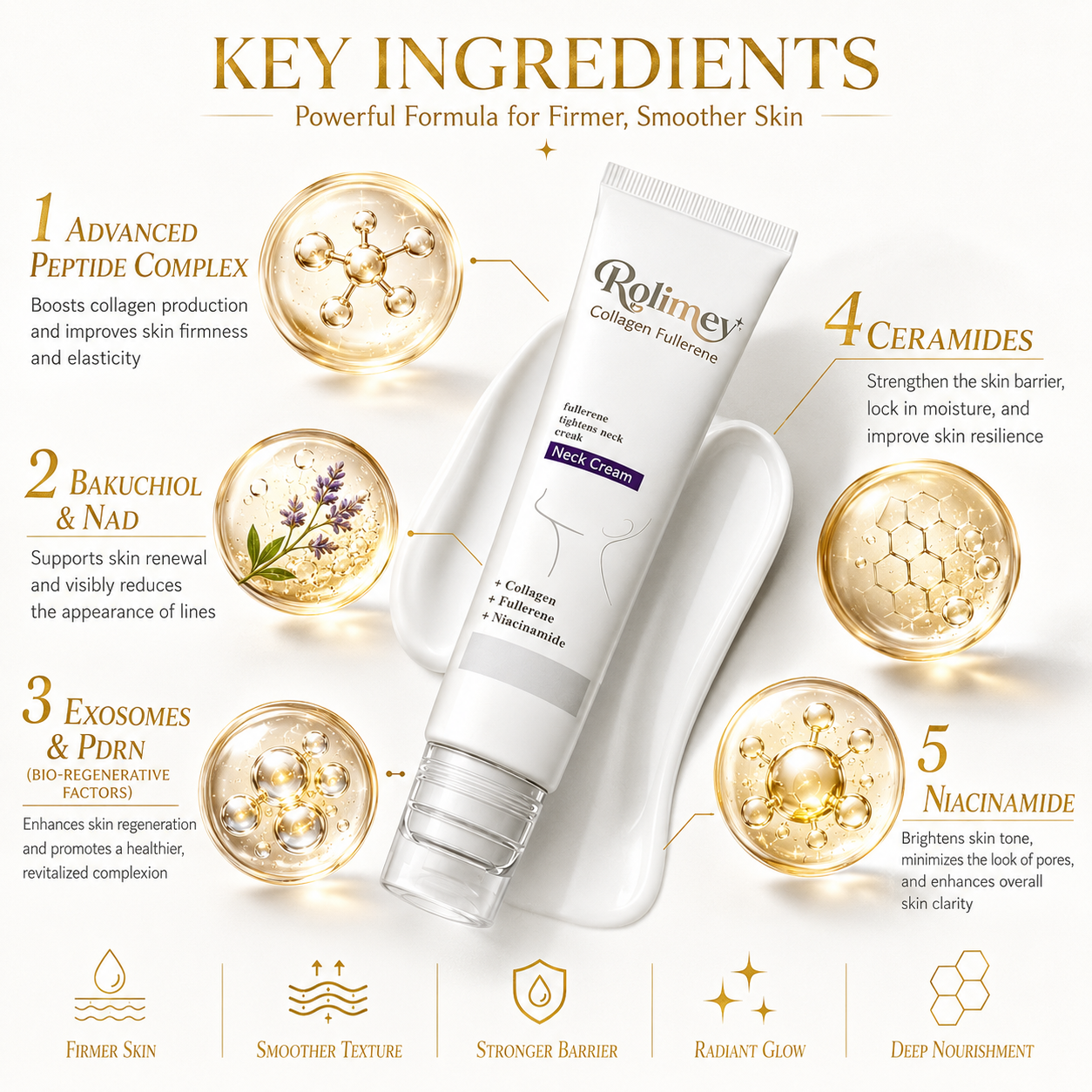 🎁💫(Made in USA)- Rolimey® Collagen Fullerene Cream, Rolimey Collagen Cream with Collagen Peptides, 2026 New Tighten & Lift Cream for Crepey Skin, Wrinkles and Tightening for Skin Types