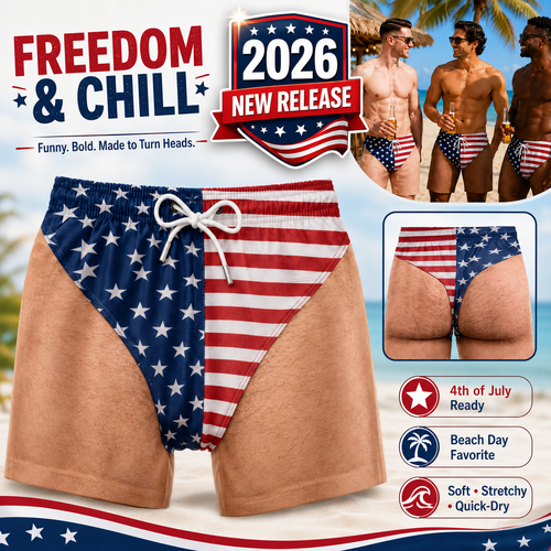 🔥2026 New American Fun & Personalized Patriotic Men's Swim Trunks – Freedom & Leisure 😂